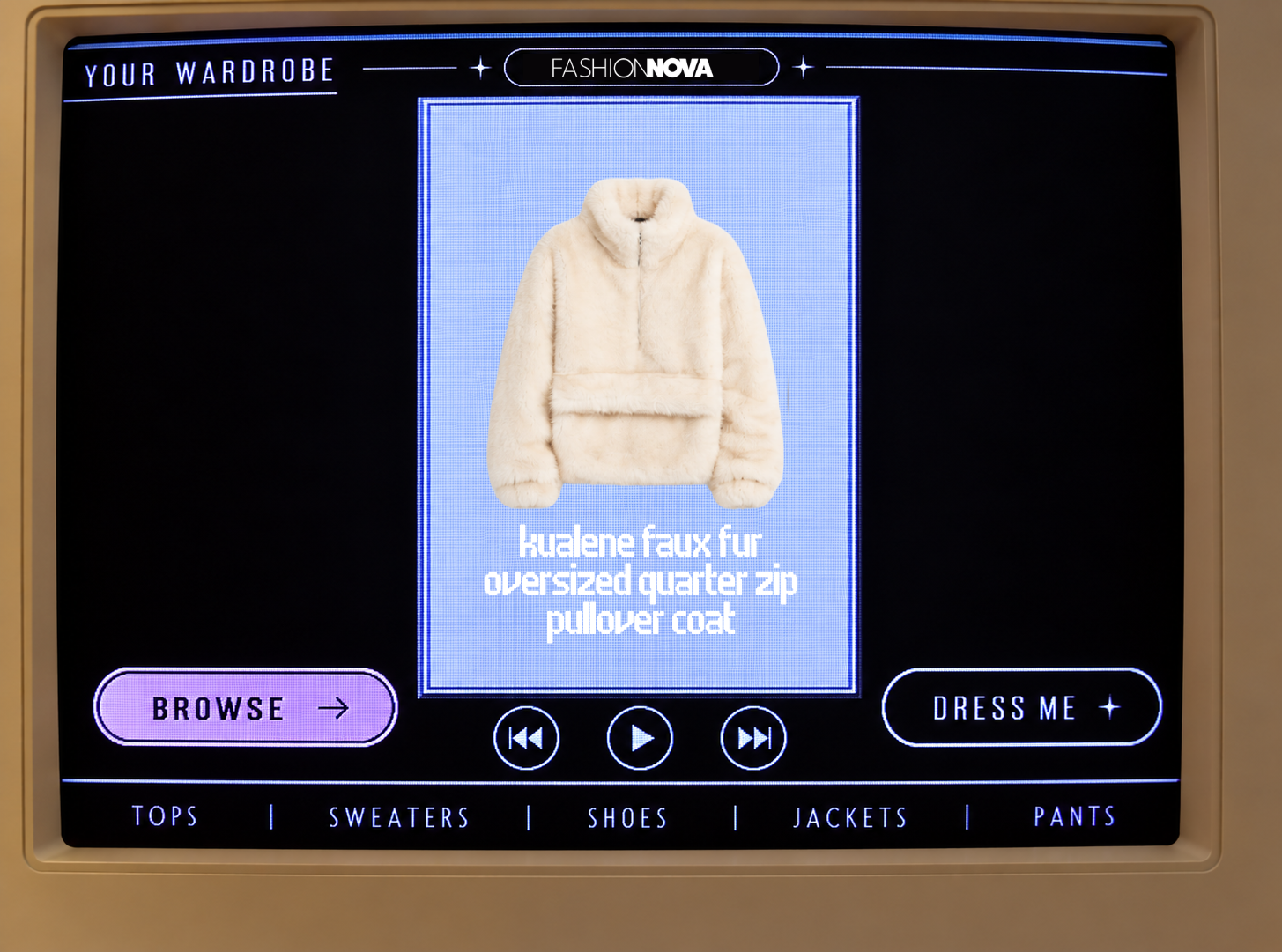 Kualene Faux Fur Oversized Quarter Zip Pullover Coat