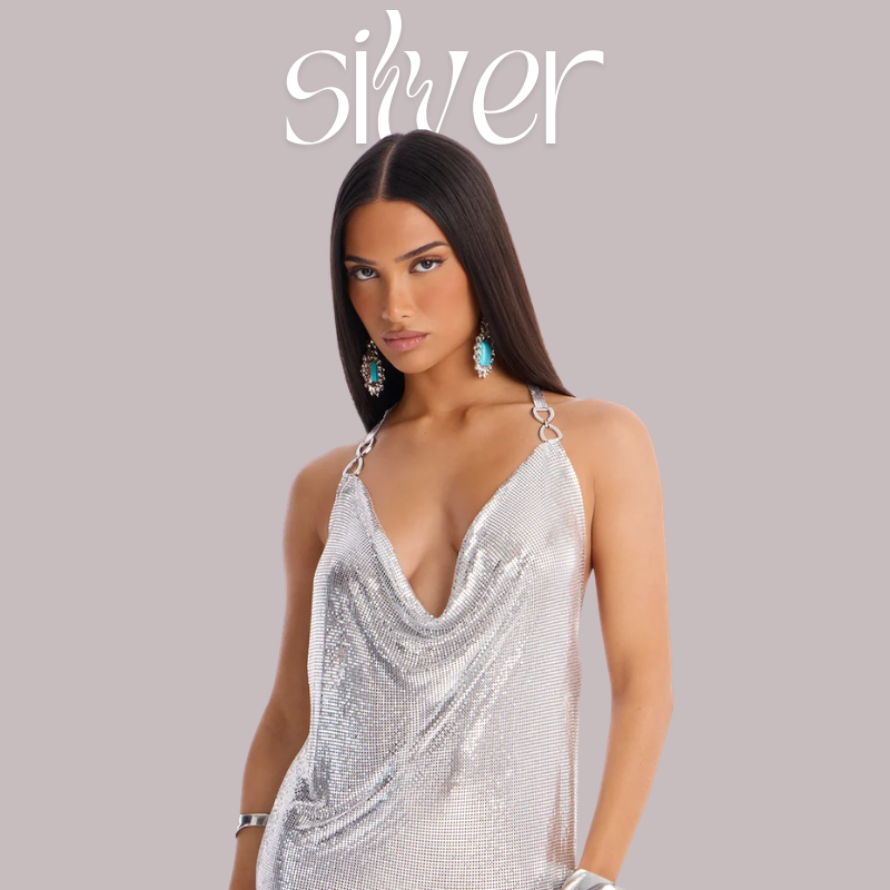 Fashion Nova Silver Dresses Collection