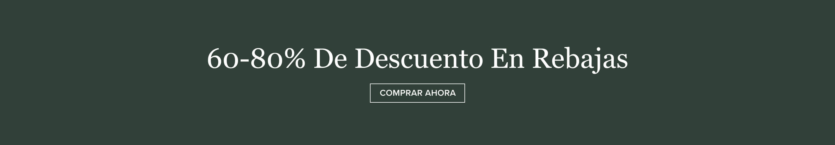 Texto blanco "60-80% Off Sale" y botón "SHOP NOW" sobre fondo verde oscuro, promocionando grandes descuentos para incentivar compras en línea.