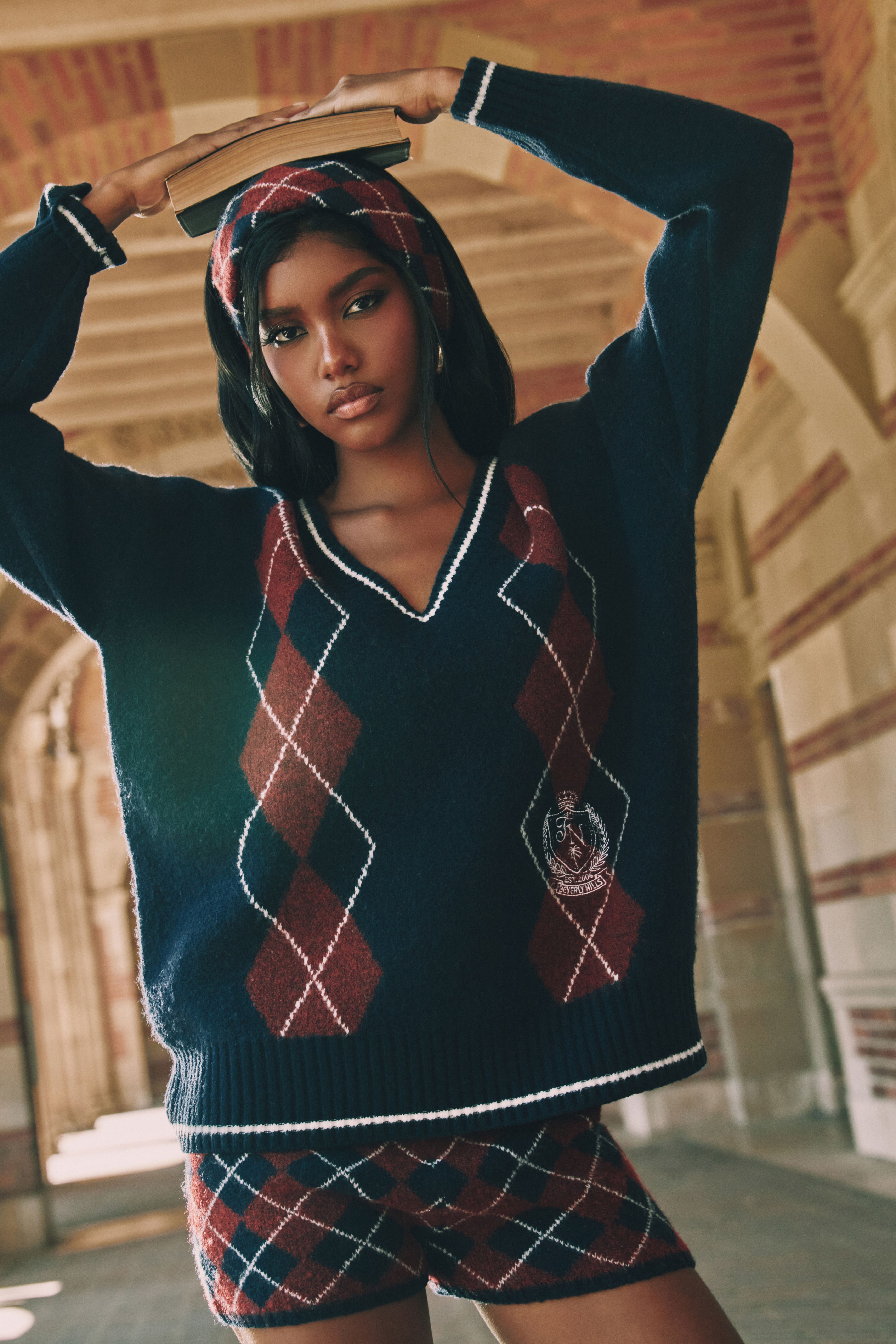 Trendy preppy heritage style outfit from Fashion Nova