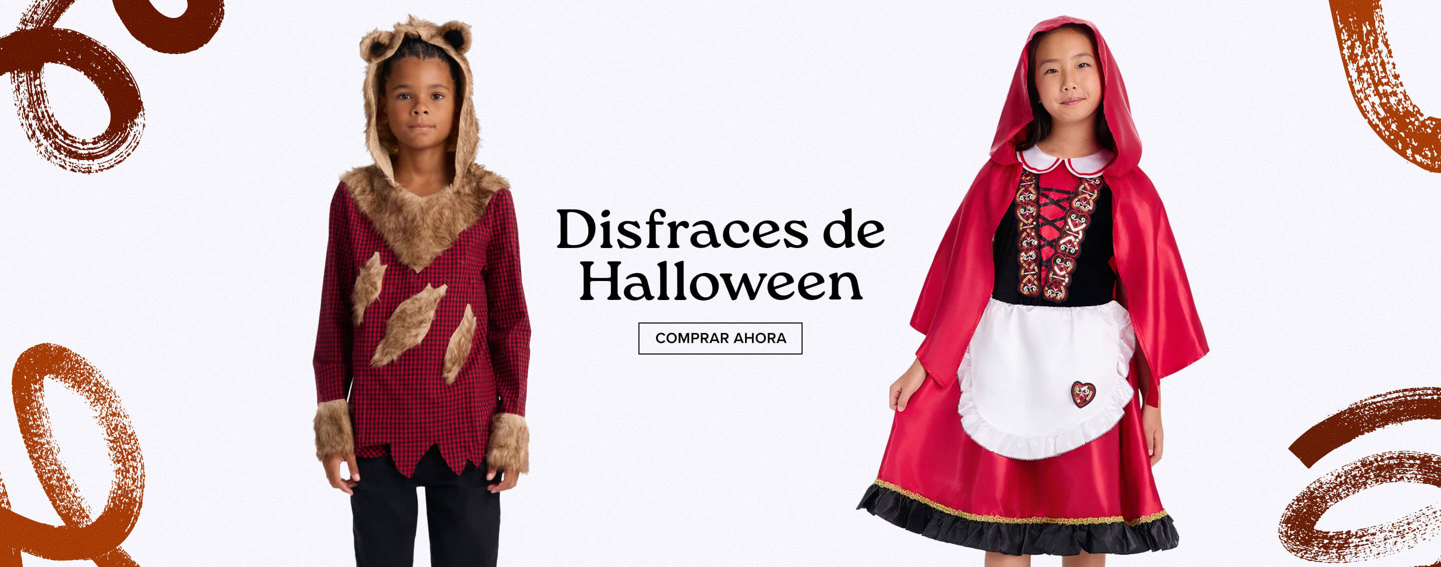 Compra disfraces de Halloween con este disfraz infantil de Caperucita Roja que incluye capa roja con capucha, corpiño negro y delantal.
