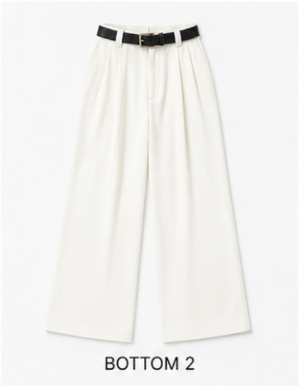 No Brainer Belted Wide Leg Pleated Pant - White