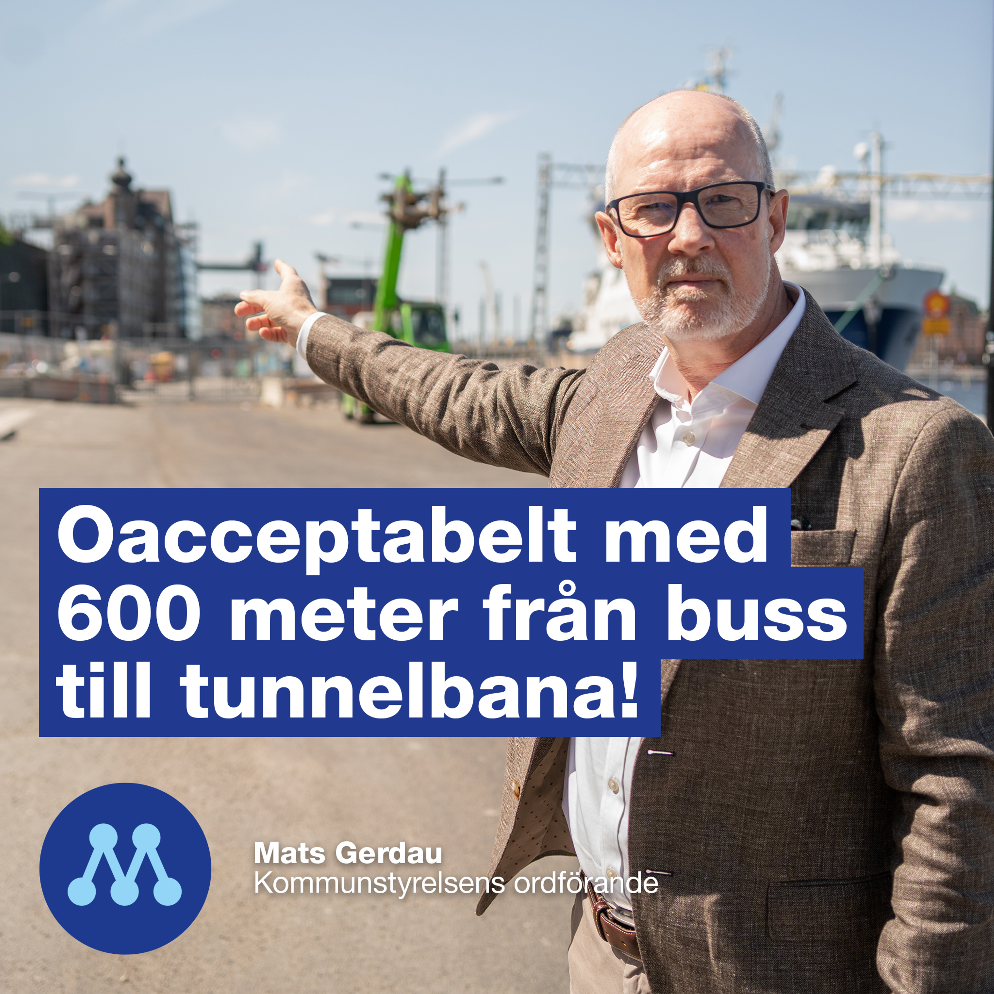 Oacceptabelt med 600 meter från buss till tunnelbana