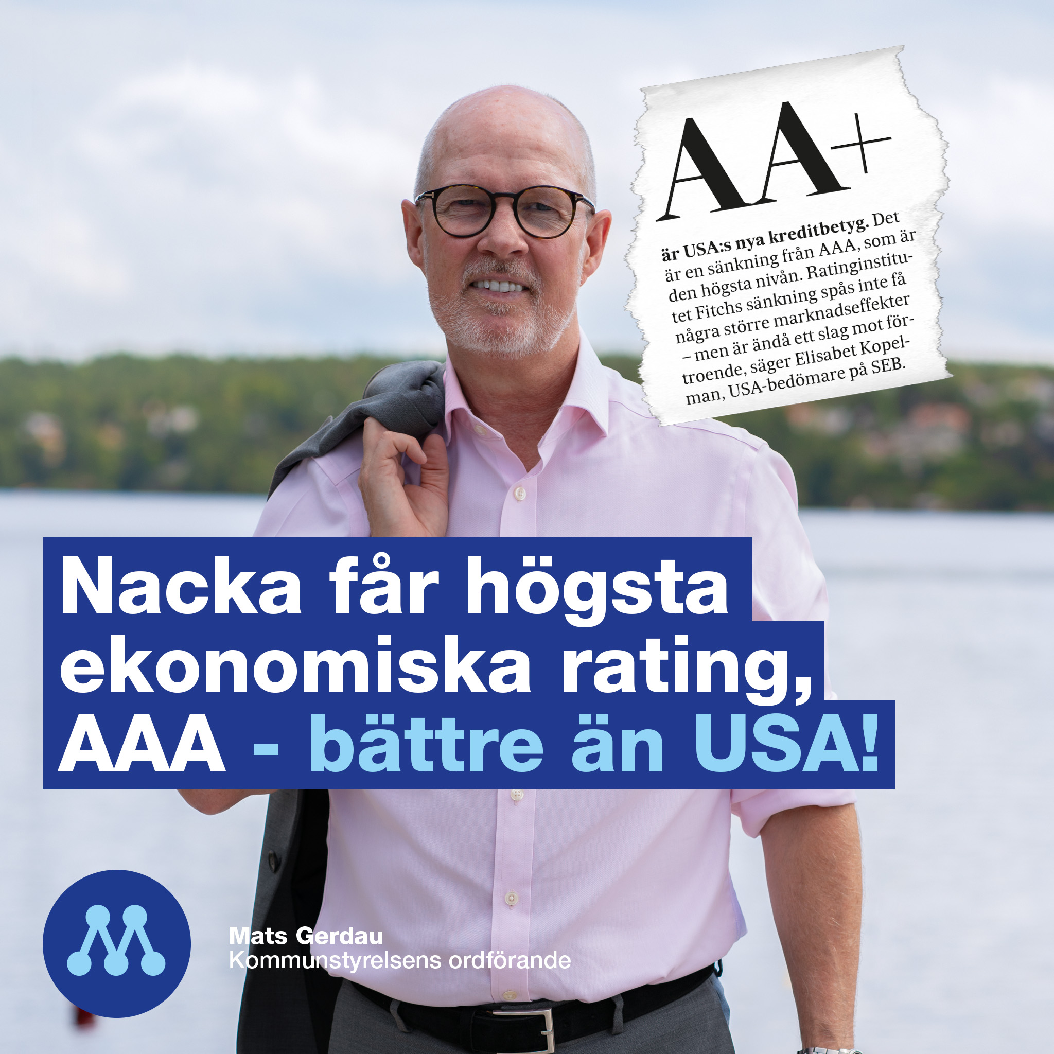 Nacka högre ekonomisk ranking än USA