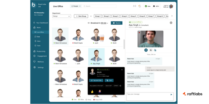 A live video streaming app for remote team collaboration created by RaftLabs A live video streaming app for remote team collaboration created by RaftLabs