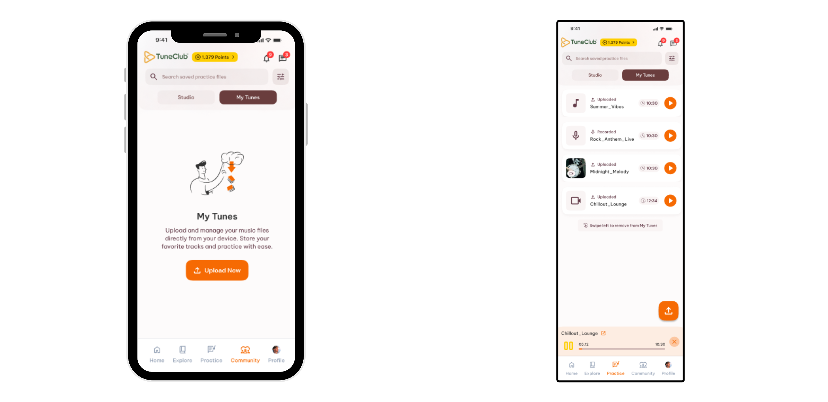 Practice Studio and My Tunes