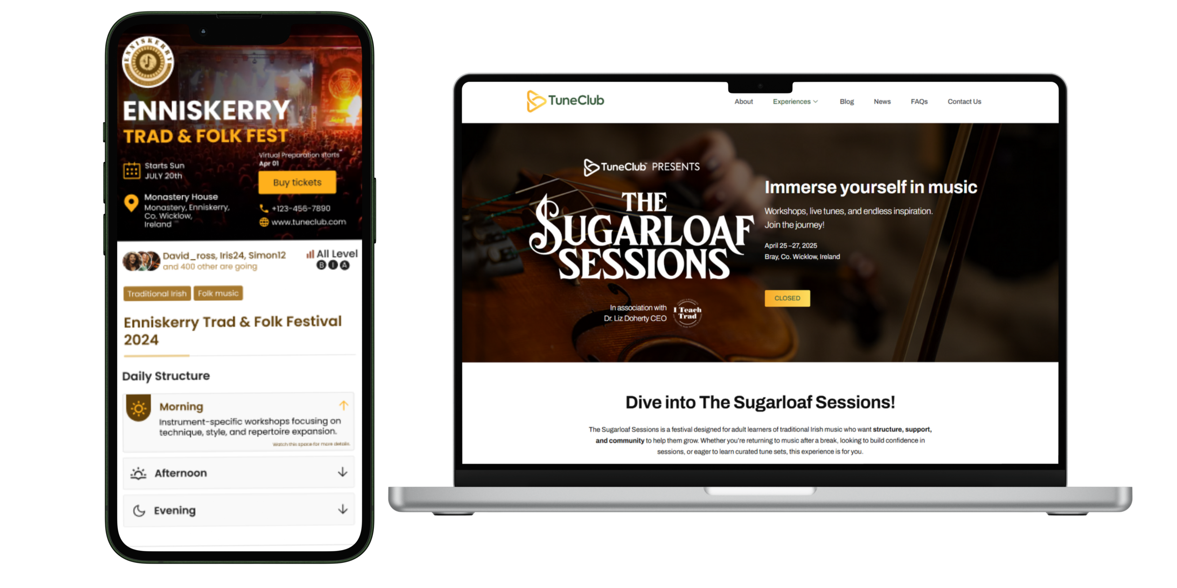 Enroll in experiences and events