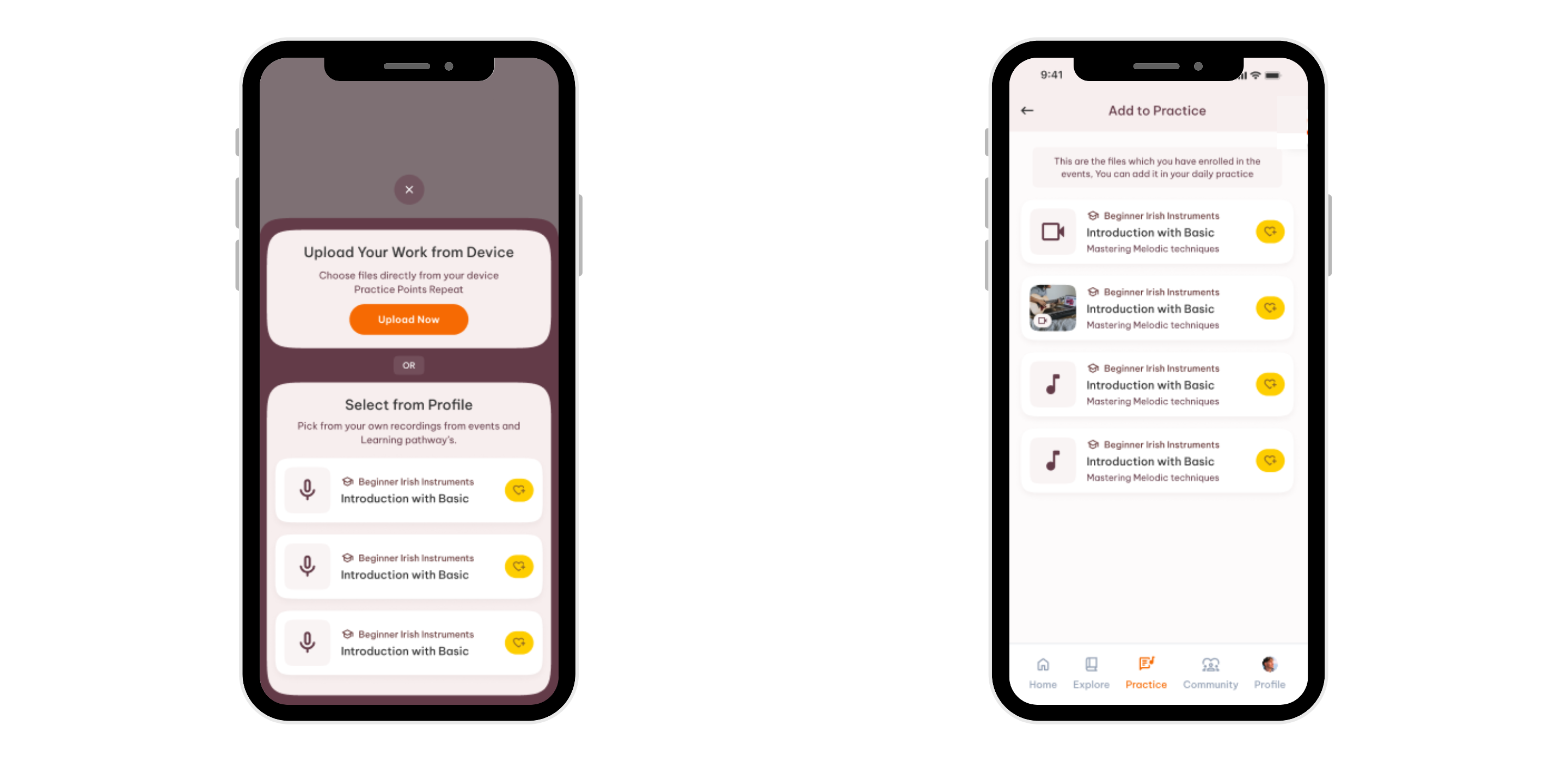 Upload and practice with any audio