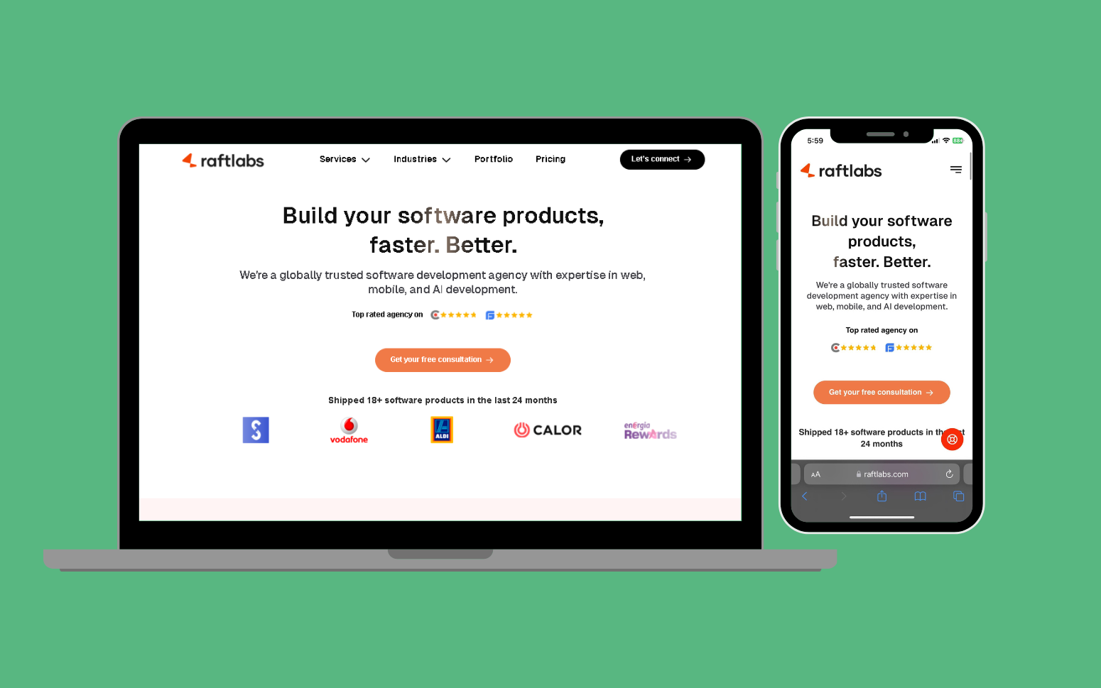 RaftLabs' website for programmatic SEO