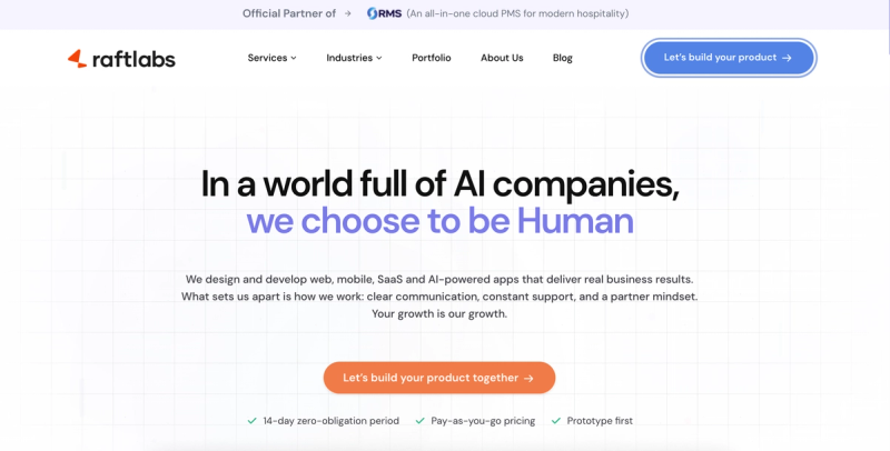 RaftLabs homepage image 