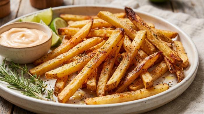 French fries coated in homemade seasoning.