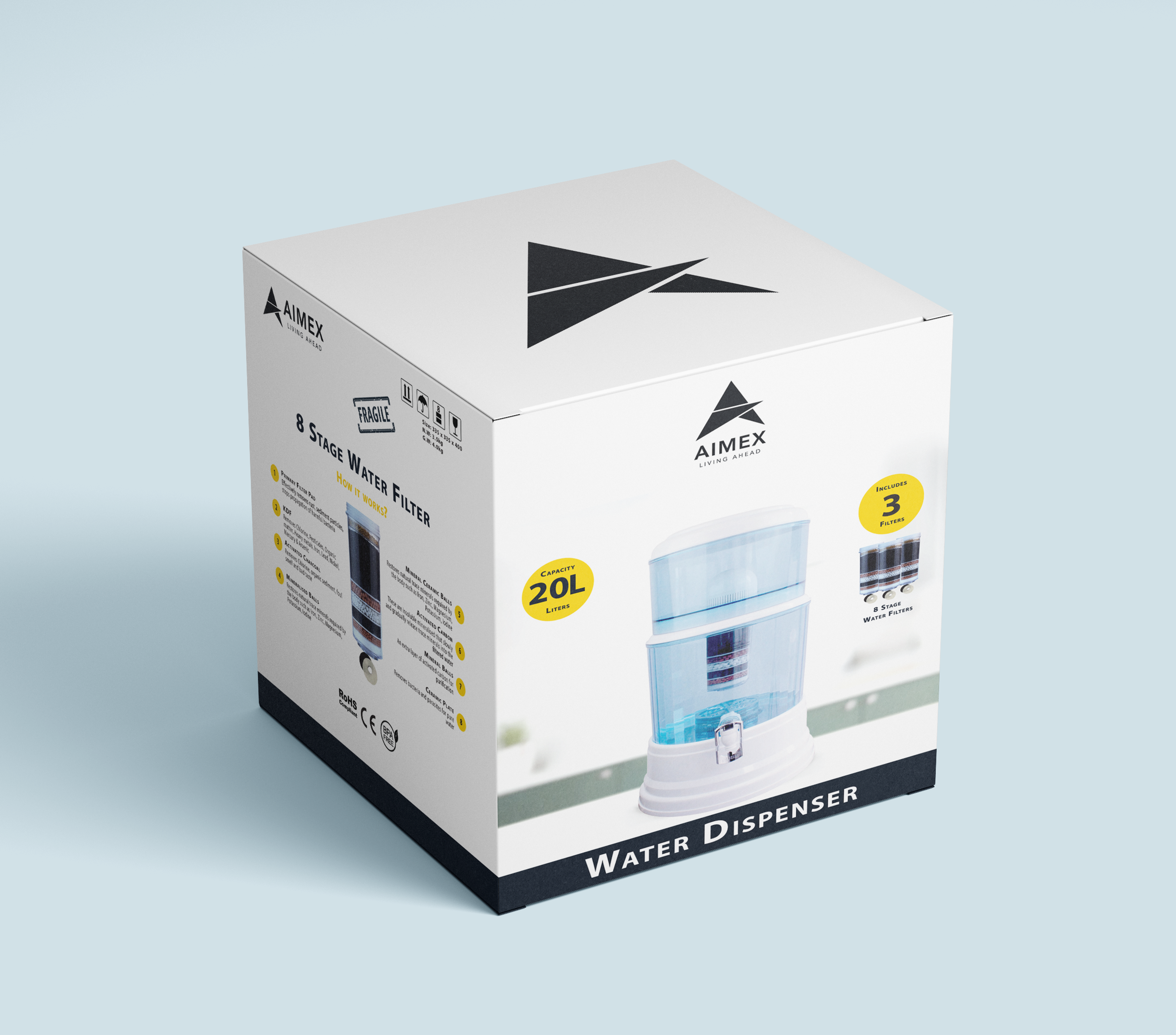 Aimex Australia water cooler box package design