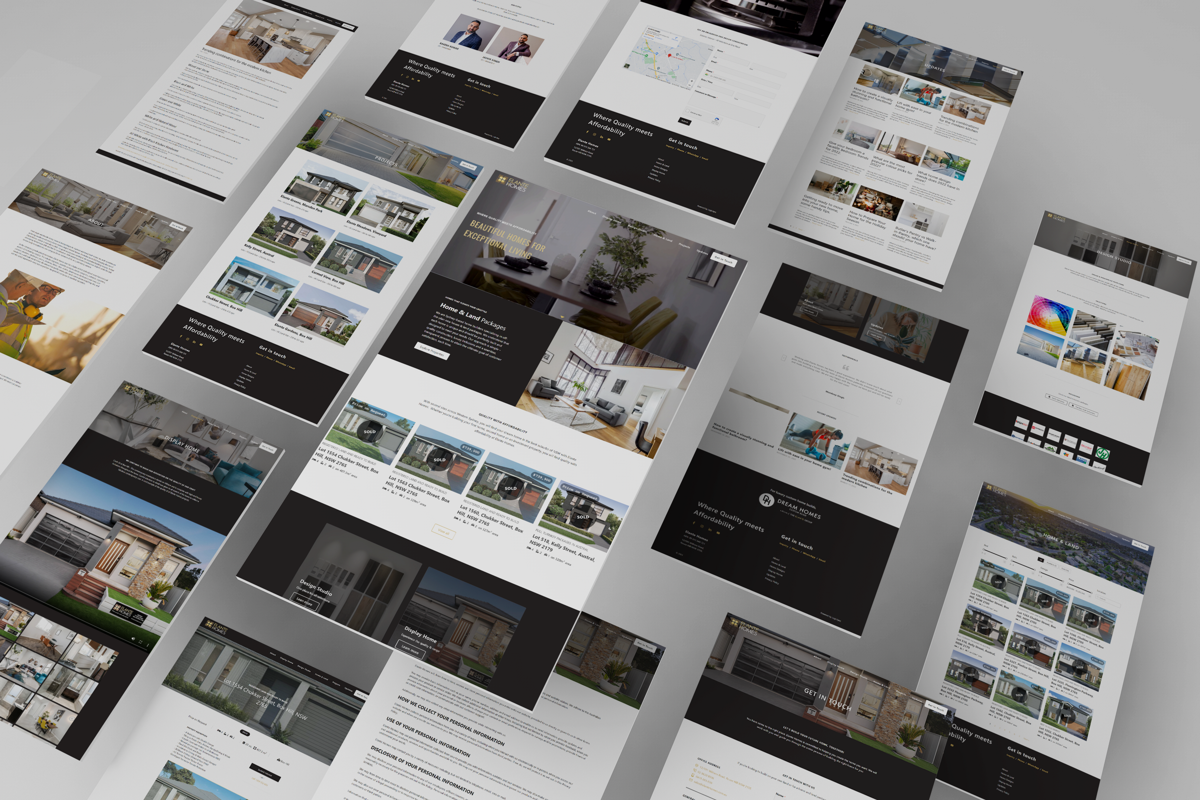 Elante Homes website preview