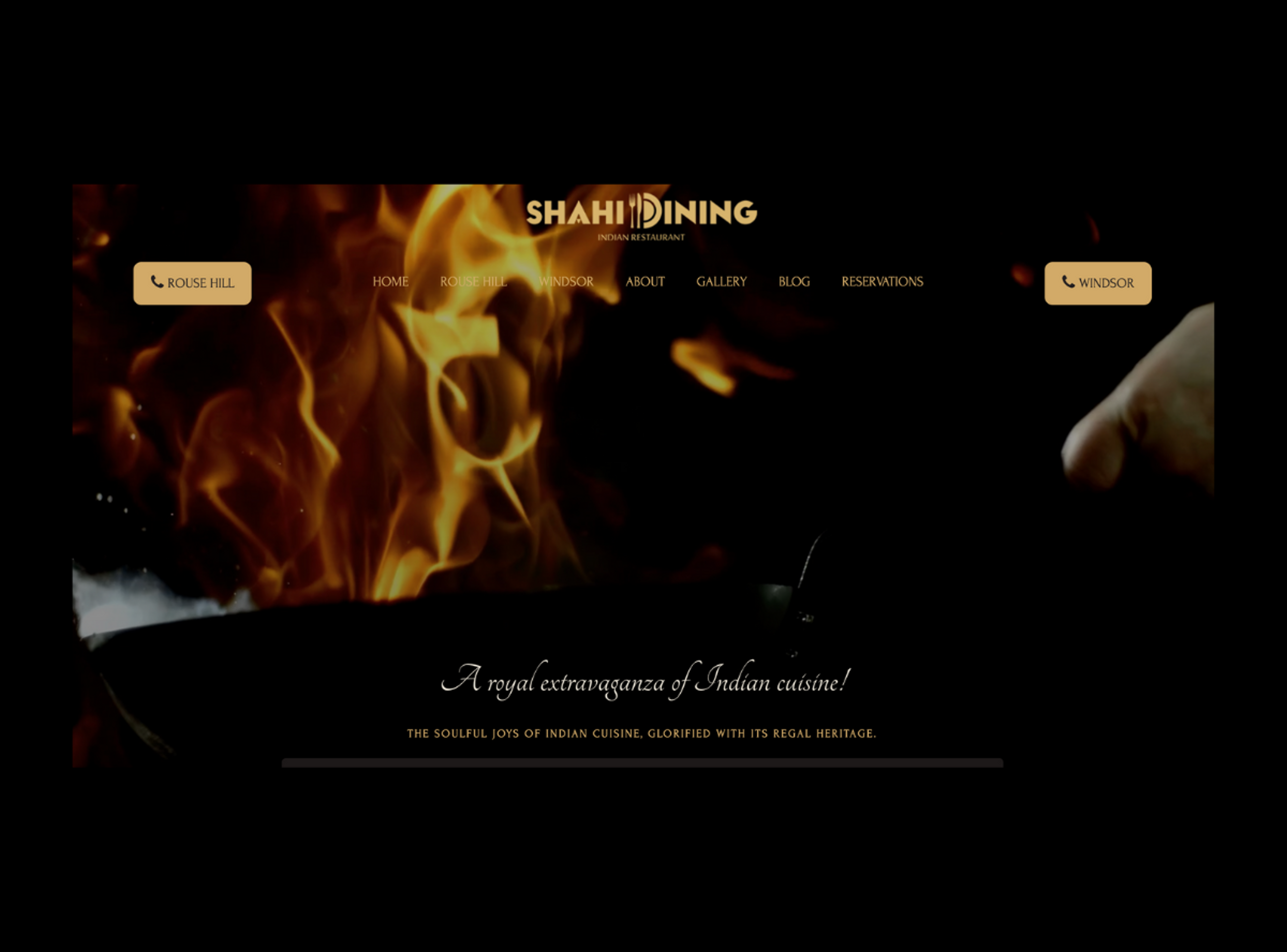 Shahi Dining website preview
