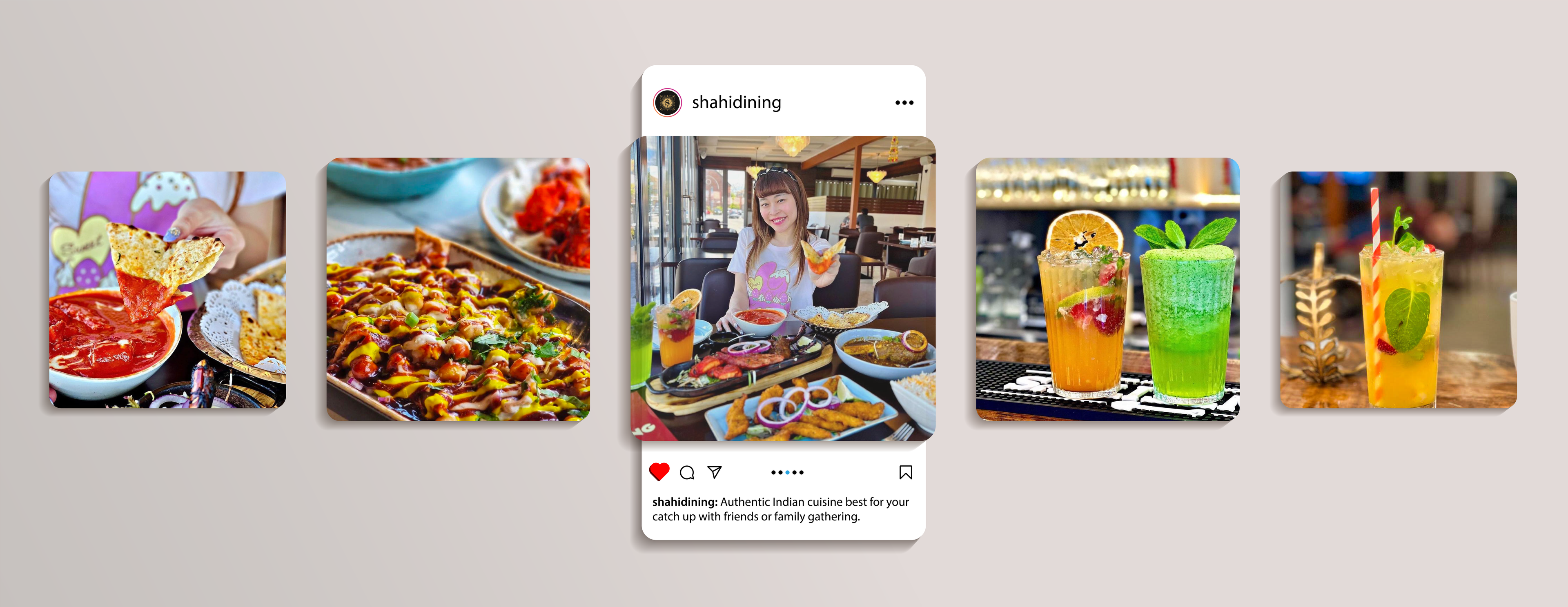 Social media posts for Shahi Dining