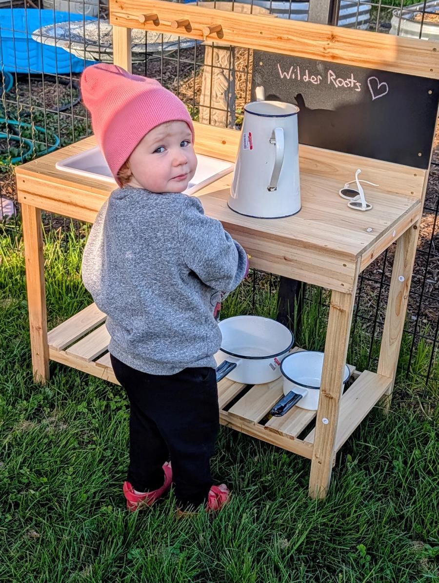 The mud kitchen, named