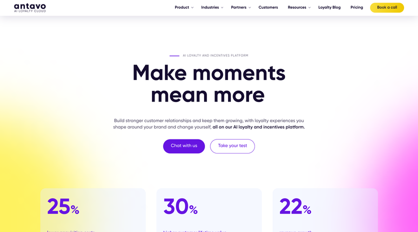Antavo homepage