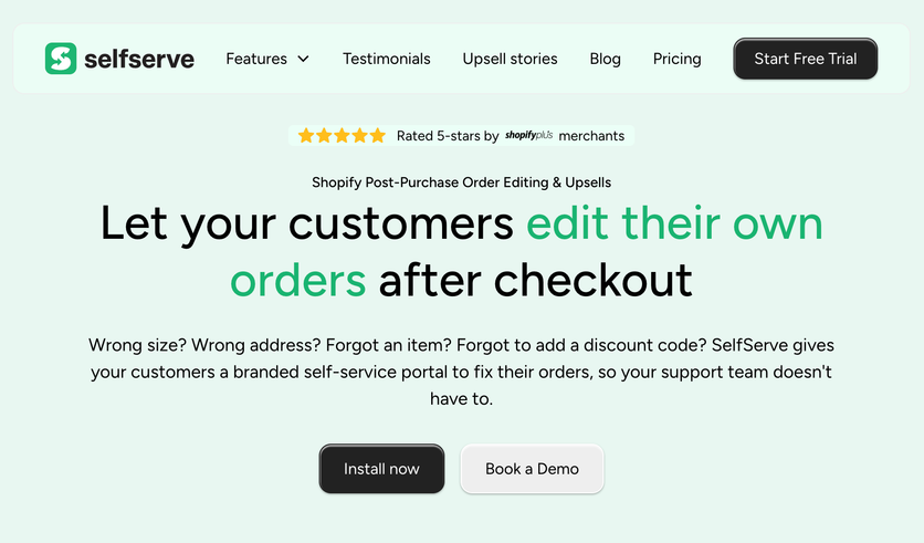 SelfServe homepage
