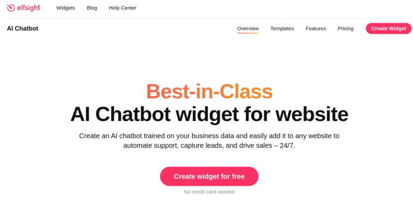 Elfsight AI Chatbot product page
