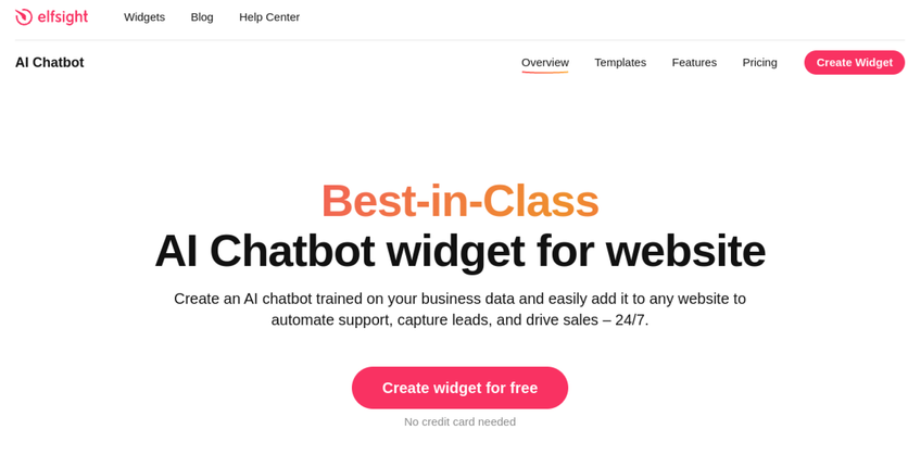 Elfsight AI Chatbot product page