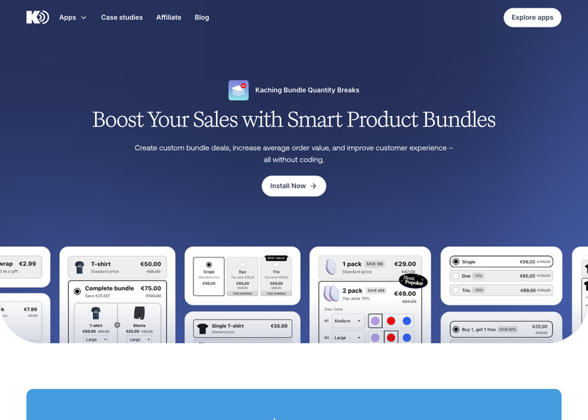 Kaching Bundles homepage
