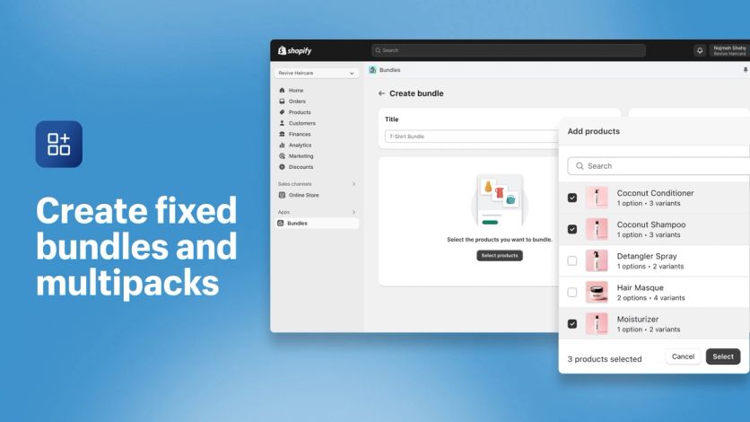 Creating a fixed bundle in the Shopify admin with the native Bundles app