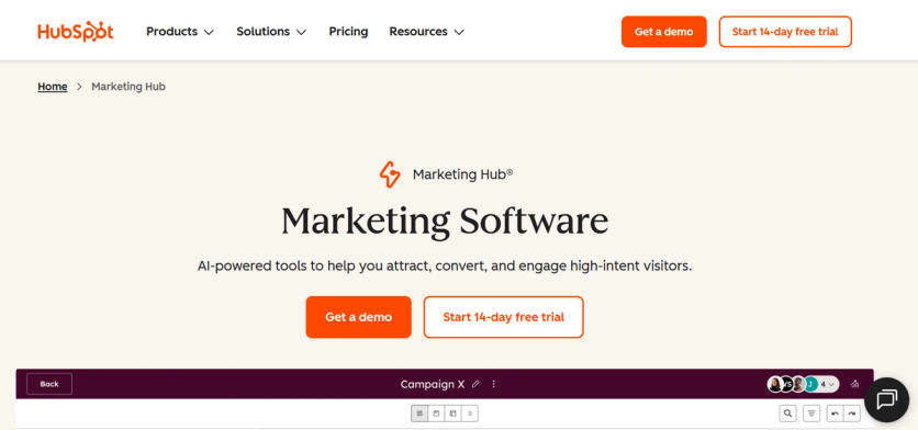 HubSpot platform screenshot