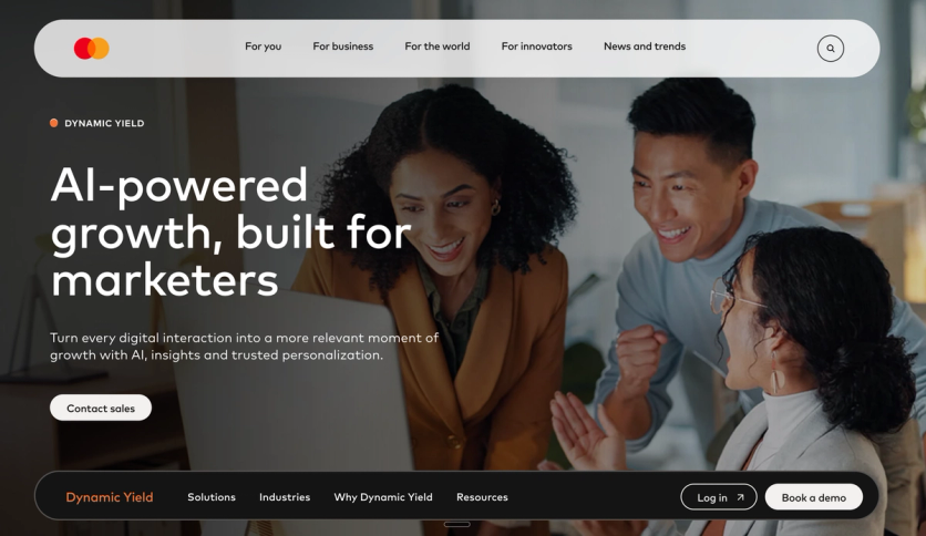 Dynamic Yield website personalization page