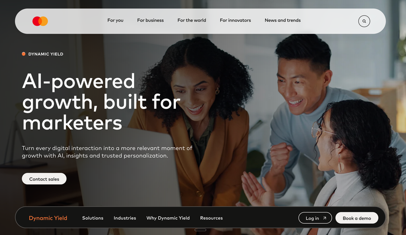 Dynamic Yield website personalization page