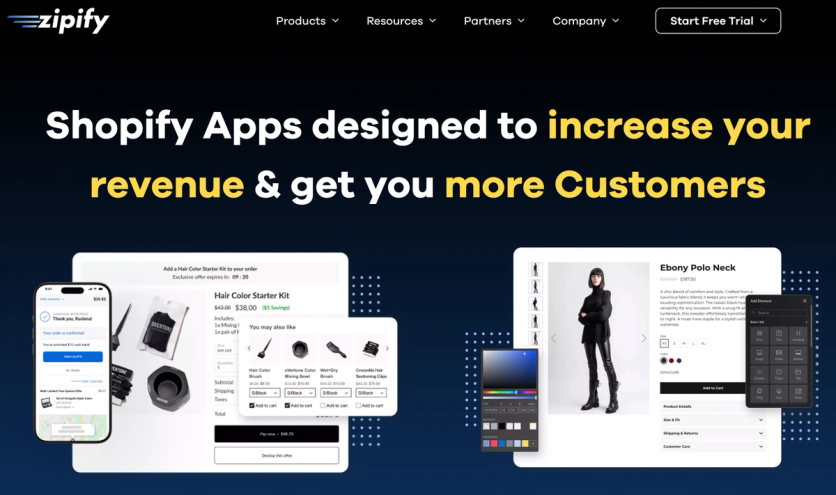 Zipify homepage