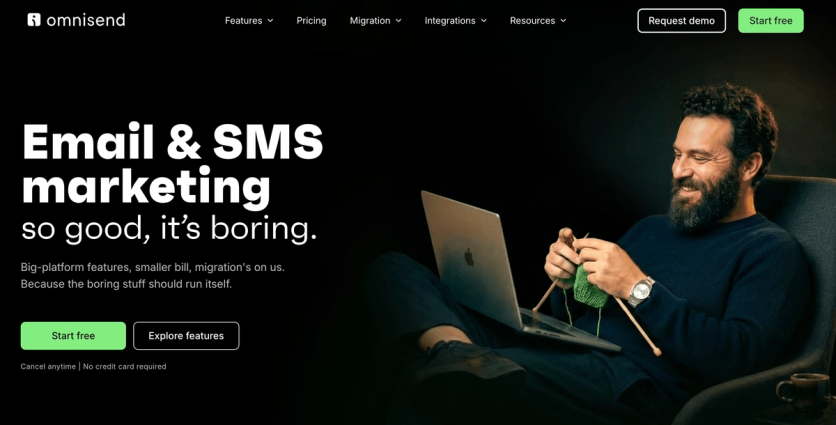 Omnisend homepage