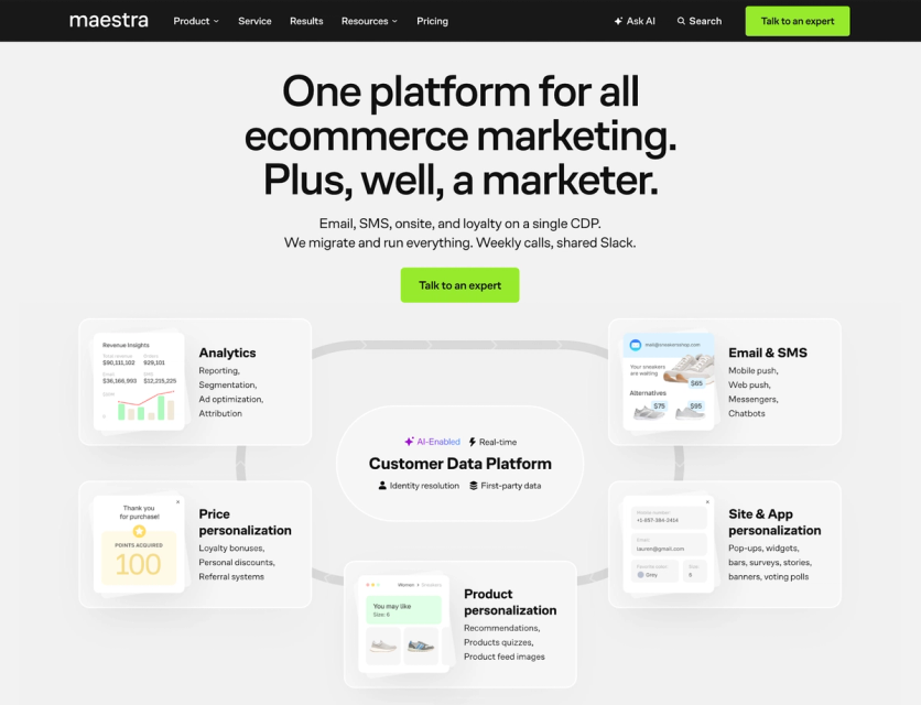 Maestra homepage