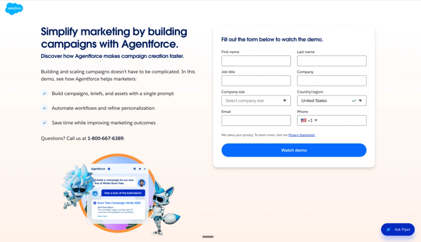 Agentforce Marketing homepage