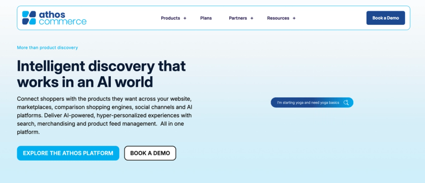 Athos Commerce homepage