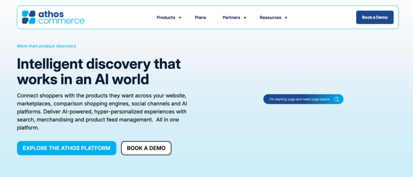 Athos Commerce homepage