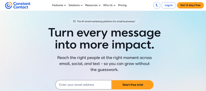 Constant Contact homepage