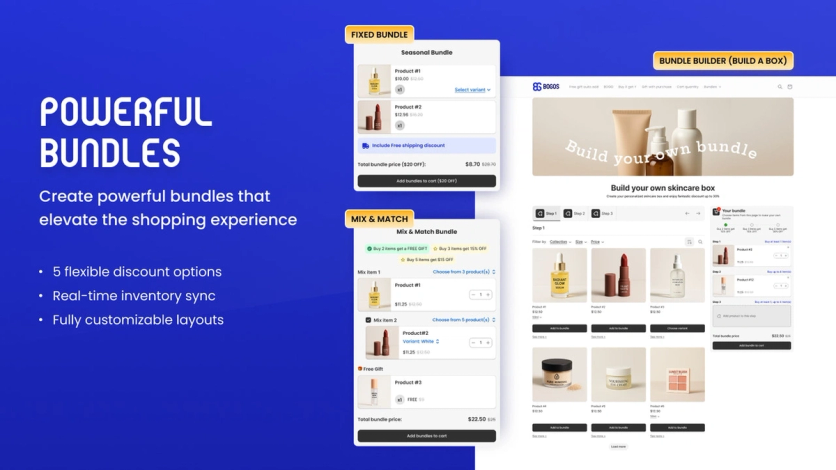BOGOS fixed bundle, mix-and-match, and build-your-own-bundle page