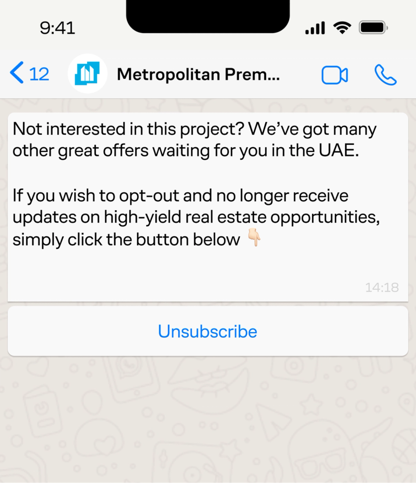 Double opt-out WhatsApp message
