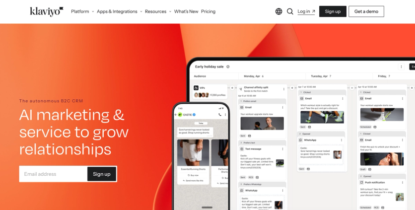 Klaviyo homepage