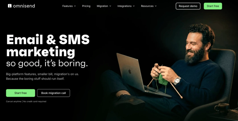 Omnisend homepage