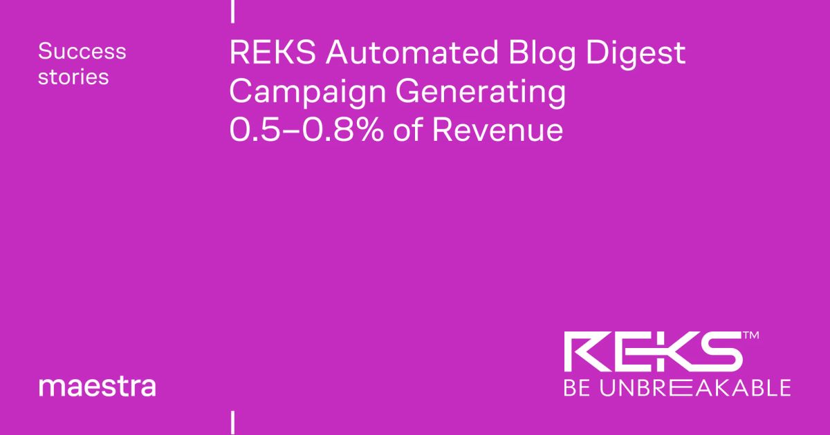 REKS turned its blog into revenue without extra hours (Maestra case study)