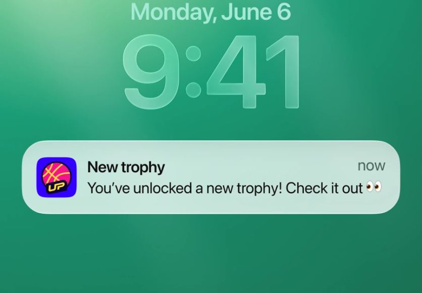 Level Up Basketball push notification