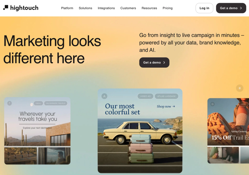 Hightouch homepage — go from insight to live campaign in minutes, powered by your data and AI