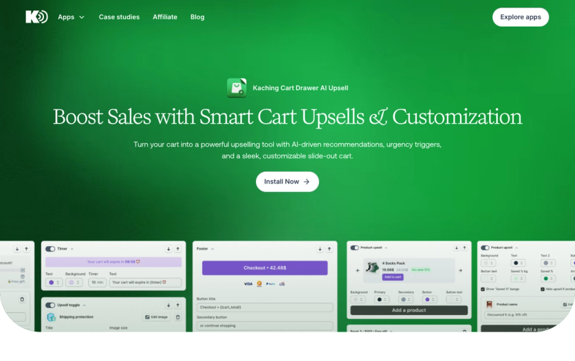 Kaching CartDrawer product page