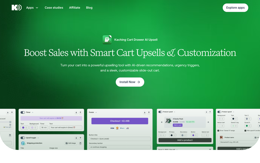 Kaching CartDrawer product page