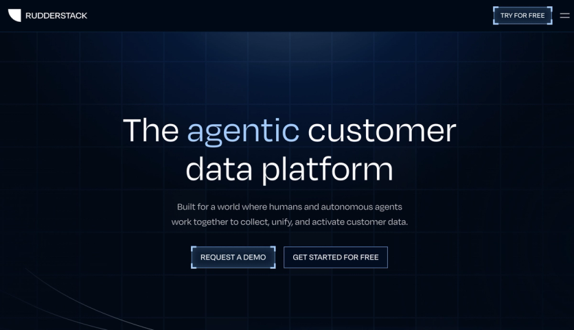 RudderStack homepage — the agentic customer data platform