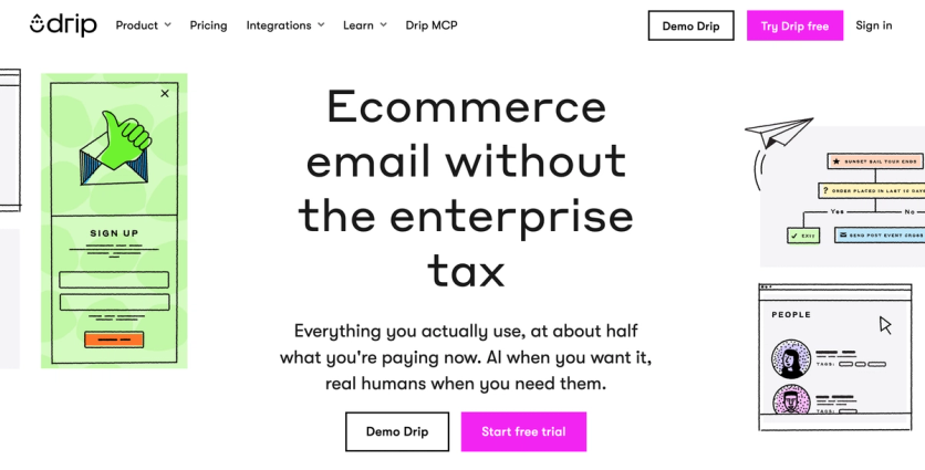 Drip homepage