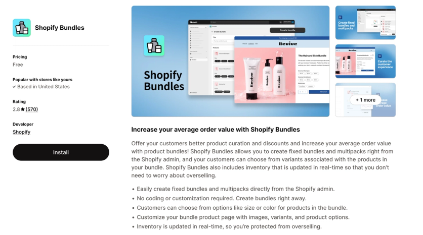 Shopify Bundles on the Shopify App Store
