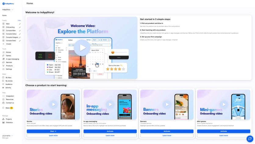 InAppStory dashboard