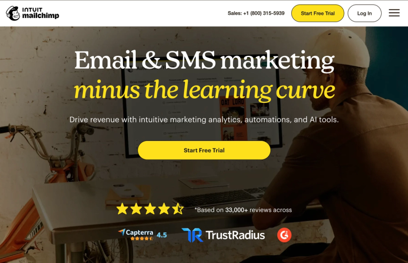 Mailchimp homepage